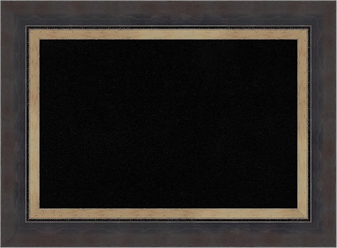 Amanti Art Black Cork Board for Wall, 17x23 Vision Board with Black Wood Frame, Small Corkboard Office Decor for Home Organization, Casual Corkboard Pinboard to Display Items for Home Organization in
