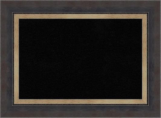 Amanti Art Black Cork Board for Wall, 17x23 Vision Board with Black Wood Frame, Small Corkboard Office Decor for Home Organization, Casual Corkboard Pinboard to Display Items for Home Organization in