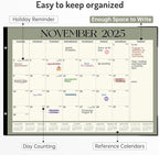 Forvencer 22" x 17" Large Desk Calendar 2026, 20 Months Calendar Runs from November 2025 to June 2027, 2026 Desk Calendar Monthly Planner with Plastic Cover for Home School Office, Soft Blue