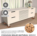 Bed Risers, Furniture Risers (Set of 8-Height 1") Can be Adjusted to 2'' 3''or 4'', Lifts Furniture Risers, Solid Natural Wood Risers, Non-Slip Recessed Hole (Square-Light Brown Color)