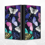 BWEGRHE Slim Credit Card Holder, Color Butterfly RFID Blocking Metal Wallet for Men & Women, Aluminum Minimalist Hard Case Pocket-Sized Business Cards Organizer (Fits Up to 10 Cards)