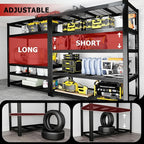 ZEUKMXOO 62" W 3050LBS Storage Shelves Unit,5 Tier Heavy Duty Metal Shelving Unit and Storage Large Rack,72" H x62 W x24 D Adjustable Metal Shelving Unit,Garage Shelves for Basement,Warehouse