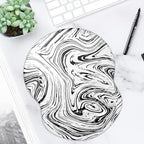 ITNRSIIET Ergonomic Mouse Pad with Gel Wrist Support Small Wrist Rest Smooth Surface Non-Slip PU Base Comfortable Office Supplies Pain Relief, 8.7 x 7.2 inches, Black and White Texture