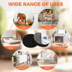 Felt Furniture Pads 120 PCS, Non Slip Self Adhesive Felt Pads Chair Leg Floor Protectors for Furniture Feet Wood Hardwood Floors, 1 inch Round, Black