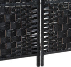 HOMCOM Room Divider, 6 Panel Folding Privacy Screen, 6FT Tall Portable Wicker Weave Partition Wall Divider for Bedroom, Home Office, Black