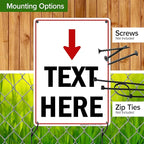 Custom Arrow,Custom Directional Sign, Arrow Down Sign, 10x14 Inches, Rust Free .040 Aluminum, Fade Resistant, Made in USA by My Sign Center