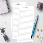 321Done Magnetic To Do List Notepad 2-Pack - 3.7 x 8.5 (1/3 Sheet Slim Skinny Size), Made in USA - College Ruled - Simple Stylish to-Dos Memo Pad for Planning, Tasks, Appointments, Reminders, Home