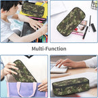 YIJIUWKIS Camo Pencil Case for Kids Boys Girls, Big Capacity Green Pencil Pouch, Portable Pencil Box Stationery Storage Desk Pen Bag for School Office