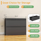LONGLINK 2 Drawer Lateral File Cabinets with Lock,Metal Filing Cabinet for Home Office,Wide Office Storage Cabinet with Hanging Bars for A4 Legal/Letter Size(Easy Assembly)