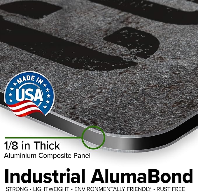 Custom Sign, Custom Street Sign, 11 Font Colors, 13 Font Styles, 4 Hole Options, 22 Sizes, 12x48 Inches, Rust Free DiBound, Fade Resistant, Made in USA by My Sign Center (Grunge Metal)