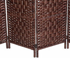 HOMCOM Room Divider, 6 Panel Folding Privacy Screen, 6FT Tall Portable Wicker Weave Partition Wall Divider for Bedroom, Home Office, Brown