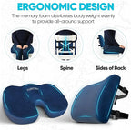 FORTEM Seat Cushion, Office Chair Cushion, Lumbar Support Pillow for Office Chair, Memory Foam Sciatica Coccyx Tailbone Pressure Pain Relief, Car Sitting Pad, Washable Non Slip, XL