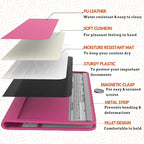 Pink Magnetic Shut Insurance and Registration Holder, Premium PU Leather Glove Box Organizer for Car, Popular Car Accessories for Girls, Organize Vehicle Documents with style, Size 9.5 in x 5.1 in