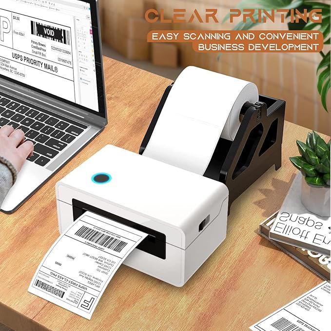 MFLABEL 4x6 Direct Thermal Shipping Labels - 4 Rolls, 220 Labels/Roll, Perforated Postage Paper with Alignment Hole, Compatible with 4XL LabelWriter 1744907 & 1755120, Rollo for USPS, UPS
