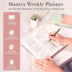 Mantra Planner 2026 Planner, Daily Journal & Gratitude Journal All-In-One with To Do List, Self Care Prompts & Habit Tracker - 7 x 10 - Pink