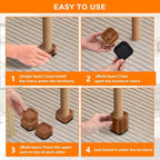 shouwuhho 4 Pack Furniture Risers Adjustable Bed Risers Heavy Duty Lifts Height 1", Square Stackable Bed Risers 1, 2 or 3 Inch for Desk Leg Table Couch Sofa Chair Bed Frame Legs Dorm, Brown