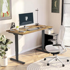 FlexiSpot E6 3-Stage Dual Motor Electric Standing Desk 48 x 30 Sit Stand Up Desk, Holds 220 lbs, Adjustable Height w/ Memory Presets, One-Piece Special Walnut Desktop & Black Frame, Ships in 2 Boxes