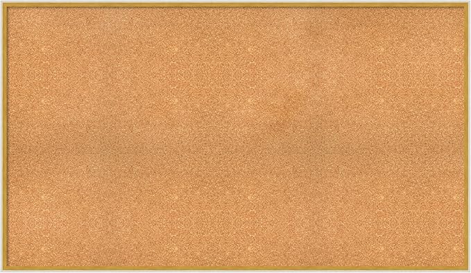 Amanti Art Natural Cork Board for Wall, 33x57 Vision Board with White Frame, Oversize Corkboard Office Decor for Home Organization, Modern Corkboard Pinboard to Display Items for Home Organization in