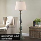Drum Lamp Shades Larges (2 Pack), Modern Farmhouse Lampshades Beige for Floor&Table Lamps Replacement Living Room/Bedroom，14"Top×16"Bottom ×11"High(Spider), Required Assembly，By GO&SO