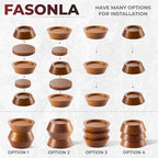 Bed Risers, Furniture Risers (Set of 8-Height 1") Can be Adjusted to 2'' 3''or 4'', Lifts Furniture Risers, Solid Natural Wood Risers, Non-Slip Recessed Hole (Light Brown Color)