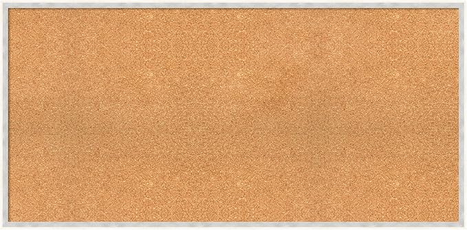 Amanti Art Natural Cork Board for Wall, 23x47 Vision Board with White Frame, Oversize Corkboard Office Decor for Home Organization, Modern Corkboard Pinboard to Display Items for Home Organization in