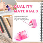 Sonuimy Manual Pencil Sharpeners with Eraser, Compact Small Colored Pencil Sharpener, Handheld Pencil Sharpener for No.2/HB Pencil Kids Adults Students School Class Home Office (Built-in Eraser)