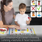 Speech Therapy Placemats for Autism & Non-Verbal Kids (6 Pack) – Visual Communication Boards, ABA Therapy Tools, Toddler Speech Delay Aids – Smarty Mats Waterproof Wipe-Clean Mealtime Mats