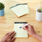 Amazon Basics 50 sheet Narrow Ruled Lined Writing Note Pad, 5 inch x 8 inch, 12 Pack, Canary