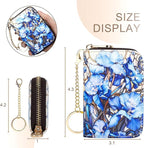 APHISON RFID Credit Card Holder Wallets for Women Leather Zipper Card Case for Ladies Keychain Wallet