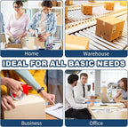 Ealyder Tape Transparent Packing Tape 2 inch x 60 Yards, 3 Rolls with Dispenser – Clear Heavy-Duty Parcel Tape for Secure Packaging, Total 180 Yards