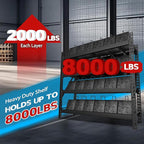 Yardenaler 8000LBS 78 "W x 24 "D x 72 "H Garage Shelving, 4-Tier Industrial Iron Shelving Unit Garage Storage Rack for Basement Warehouse, Black