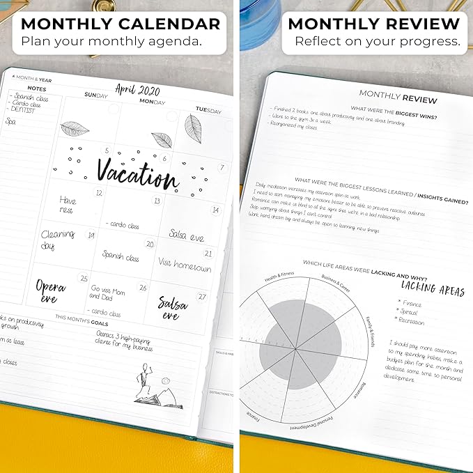 Clever Fox Planner Pro Premium – Luxurious Weekly & Monthly Planner with Budget Organizer for Productivity & Goals, Undated, A4 (Teal)