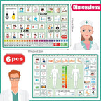 6 Pcs Communication Board for Nonverbal Adults Aphasia Colorful Picture Symbol Communication Cards for Patients Children(Green)