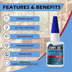CYAFIXED Professional Grade Cyanoacrylate Super Glue, Ultra Thick Viscosity CA Glue for Woodworking, 1 oz. (28.3 Grams) - Instant Adhesive for Woodworking, Gap Filling, Heavy Duty Wood Bonding