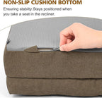 TANYOO Recliner Cushion for Elderly with Lumbar Support Pillow - 20x20x5 Inch Extra Thick Recliner Seat Cushion for Seniors Relief Back Pain and Tailbone Pain from Long Sitting Non-Slip Bottom Brown