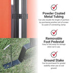 Proman Products - Galaxy Section Divider, Water Repellent Fabric Room Divider with Black Powder Coated Metal Frame for Indoors or Outdoors (Orange)