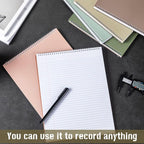 Maitys 6 Pcs Legal Pad Steno Spiral Notebook 8.5" x 11" Top Bound Spiral Pads Hard Cover College Ruled Notepad 70 Sheet Pad for School Office University Home(Stylish Color,Classic Style)