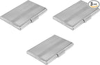Stephanie Imports Set of 3 Slim & Minimalist Metal Business Card Holder Unisex Case (Silver Diamond Lattice)
