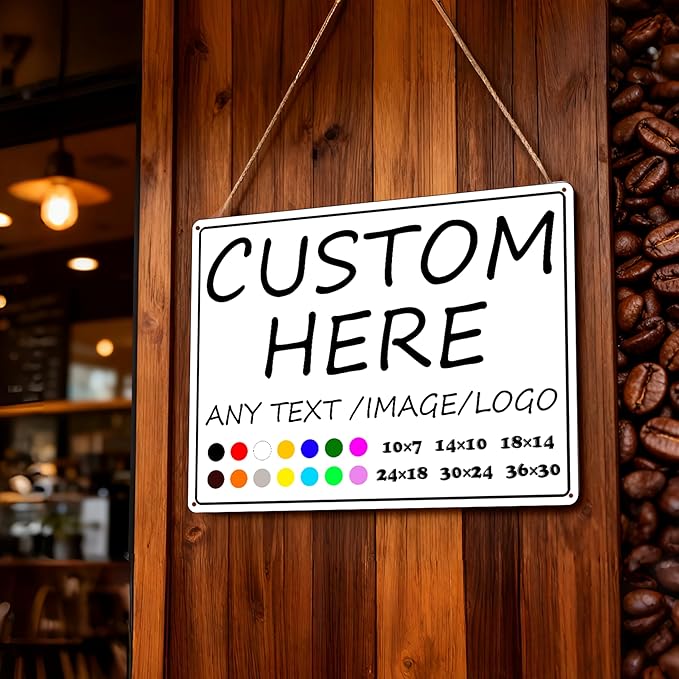 Custom Sign for Business-18×14inches-Indoor/Outdoor use,Weatherproof, 0.04 inches thick quality aluminum,for Street, underground parking
