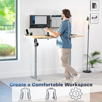 VIVO Electric 60 x 30 in Standing Desk, Memory Height Adjustment, 1B Series, Holds 220 lbs, Light Wood Top Gray Frame, DESK-KIT-1G6C-30