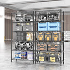 SINGAYE 6 Tier Shelf Organizer Storage Metal Shelves Garage Wire Shelving Unit Pantry Rack Shelves Bathroom Organizers and Shelf Closet Metal Kitchen 36" Dx14 Wx72 H Black