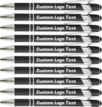 HEYZARDA Personalized Pens with Name Text Logo Custom Ballpoint Pen for Business Office Events with Stylus for Touchscreen 100 Pcs Black