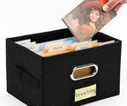 Remowith Greeting Card Organizer and Storage Box with 40 Pcs Adjustable Dividers, Storing Cards with 168 Pcs Labels Perfect for Storing Greeting Cards, Envelopes, Photos 2 Pack Black