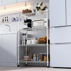 M MZG 1000 lbs Storage Shelving Steel Heavy Duty 4-Tier Utility Shelving Unit Steel Organizer Wire Rack for Home,Kitchen,Office,Chrome (13.7" D x 29.5" W x 47.2" H)