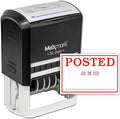 MaxMark Large Self-Inking Rubber Date Office Stamp with Posted Phrase & Date - Red Ink, 12-Year Band - Style 3