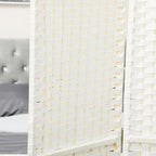 HOMCOM Room Divider, 4 Panel Folding Privacy Screen, 5.6' Tall Freestanding Wall Partition for Home Office, Bedroom, White