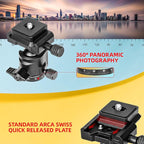 Zeadio Heavy Duty Metal Tripod Kit with Arca Ball Head - Universal Phone Vlogging Kit, Cell Phone Stand & Travel Tripod for iPhone/Android, Camera, Gimbal, Action Cam etc