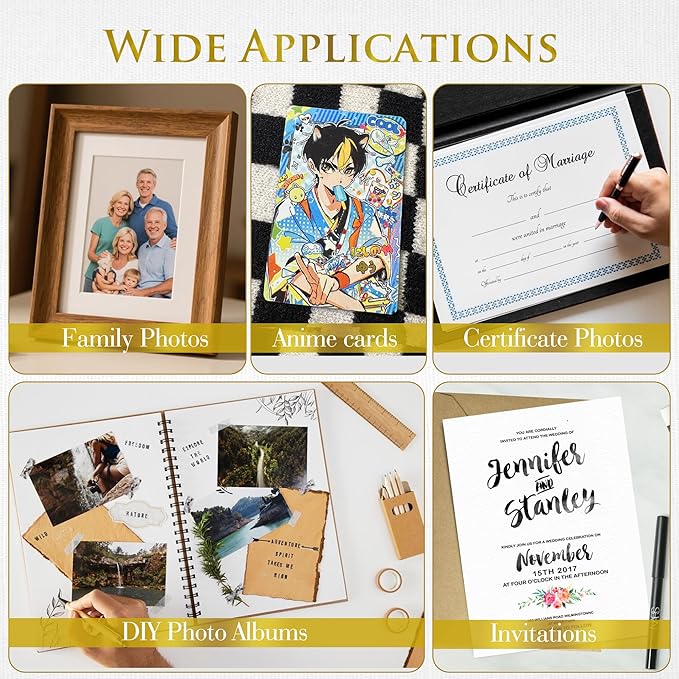 A-SUB Inkjet Glossy Photo Paper 5X7 Inches 48lb 180gsm Professional Glossy Photographic Paper for Inkjet Printers Dye Ink 100 Sheets