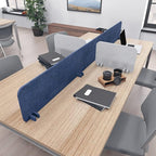 Escape 12" Freestanding Desk Divider | Eco-Friendly Acoustic Privacy Screen | Noise Reducing Desk Partition | 71" Wide | Purple