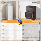 Bestoo 3-Drawer File Cabinet with Lock, Metal Filing Cabinet for Home Office, Vertical Filing Storage Cabinets, Fits File Folders, Letter/Legal/F4/A4 Size, Assembly Required (White)
